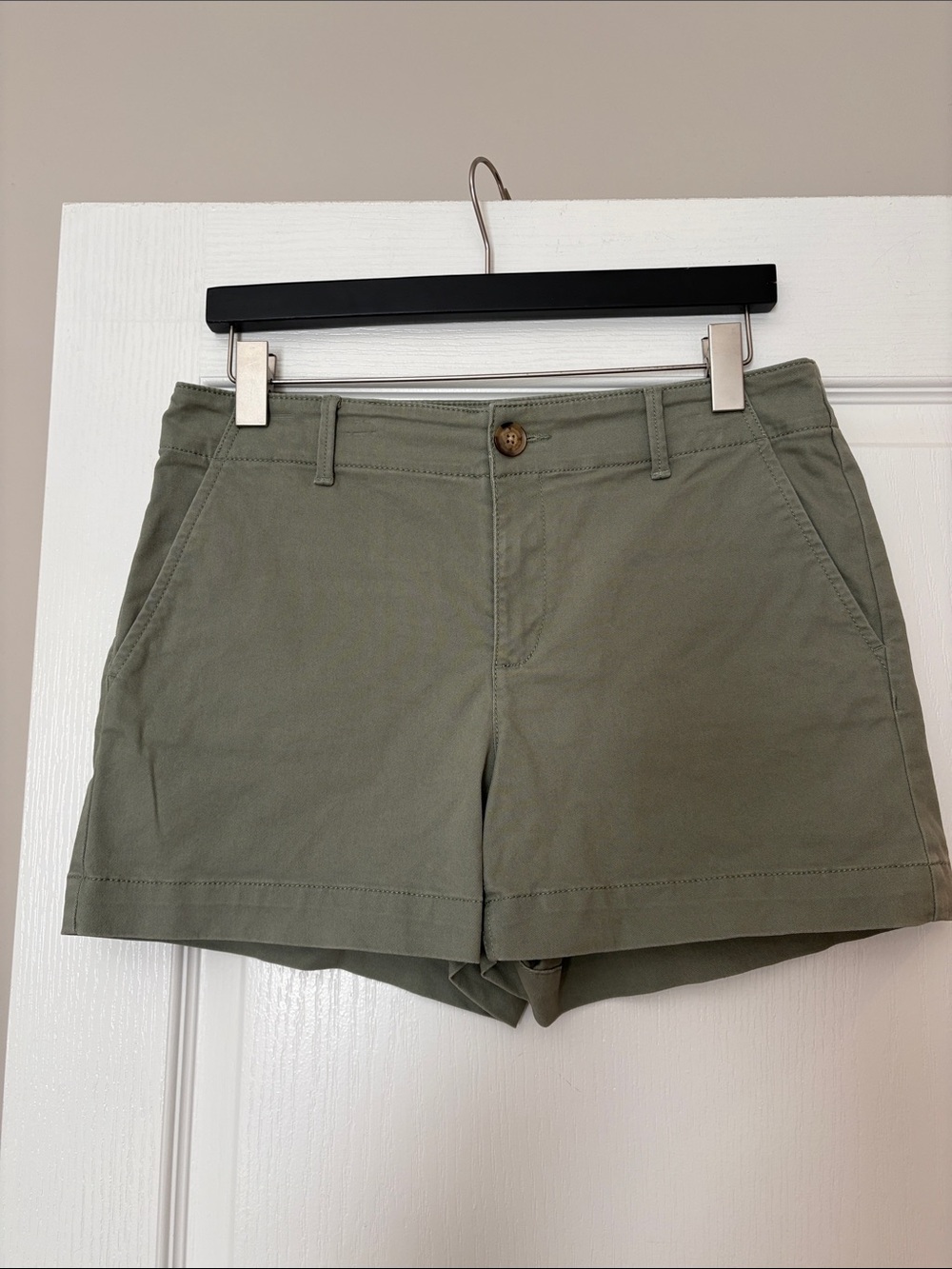 LOFT Olive Green Chino-Style Shorts